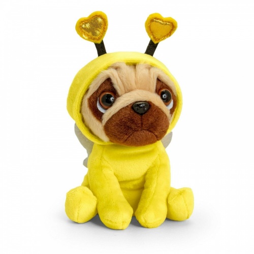 Keel Toys Pugsley Pug Dressed in Bee Outfit 14cm Plush Dog Soft Toy